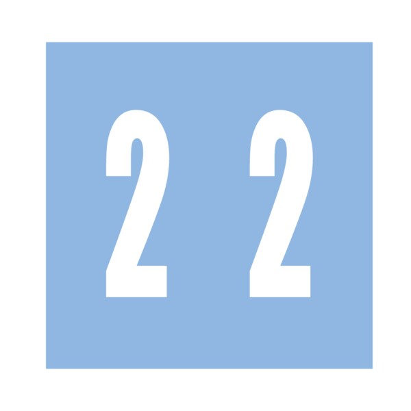 Ames - Filing Labels - Large - Number 2 1-7/8" x 1-7/8" Blue